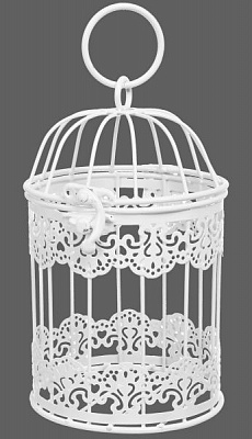 Клітка декоративна Cage Мереживо 11х11х18 см білий