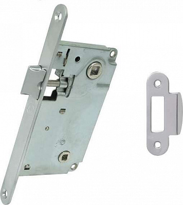 Дверний замок міжкімнатний STV UNI9171 SS з відповідною планкою матовий хром