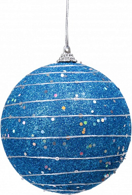 Куля новорічна Shunda пінопластиковий 100 мм синій SDA200610T