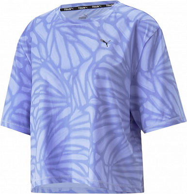 Футболка Puma TRAIN FAVORITE AOP CROP TEE 52321528 р.M фіолетовий