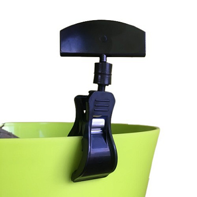 Держатель ценника с большой прищепкой черный пластиковый 5 шт. 