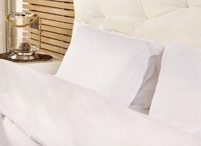 Комплект постільної білизни сатин гладенький 2,0 білий Saffran
