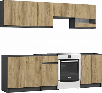 Кухня Катарина ЛЮКС_4 Грейд с ручкой J-pull ЛДСП 2,4 м 