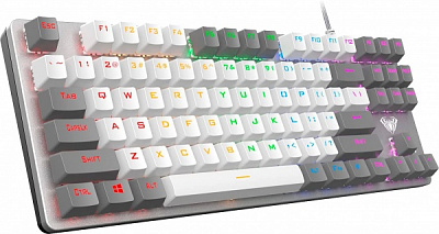 Клавіатура ігрова Aula F3287 (6948391240954) Mechanical keycap KRGD blue EN/UA gray/white