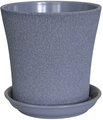 Горшок керамический Ориана-Запорожкерамика Вуаль шелк круглый 2,3л металлик (071-0-014) 