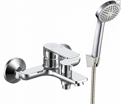 Смеситель для ванны RJ ARA, с душевым гарнитуром, хром