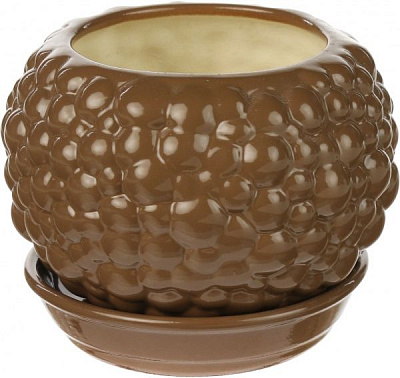 Горшок Ориана-Запорожкерамика Шар bubble круглый 0,4л молочный шоколад (037-3-161) 
