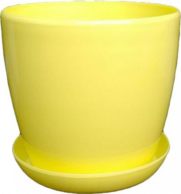 Горщик пластиковий Омела Омела Глянець 1,4 літра круглий 1,4л лимонний