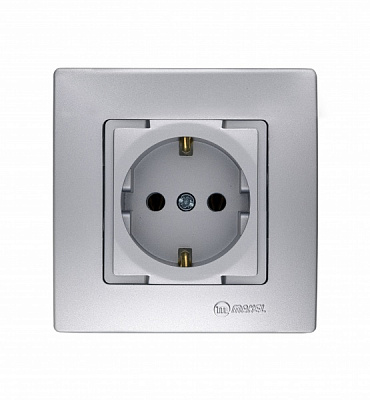 Розетка без заземлення Makel Lillium Natural Kare IP20 срібло 32065022
