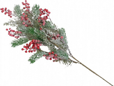 Веточка декоративная заснеженная с ягодами 88 см RS1Z1696A 