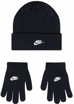 Комплект шапка+перчатки Nike CLUB BEANIE/GLOVE SET 9A2961-023 р.one size черный