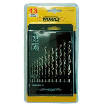 Набір свердел по металу Work's 2-8 мм 13 шт. H1302-4