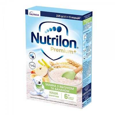 Каша Nutrilon от 6 месяцев манная с яблоком и бананом 6+ 225 г 