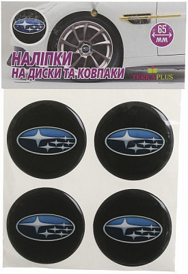 Наклейка TERRAPLUS на колпаки и диски Subaru 65 мм