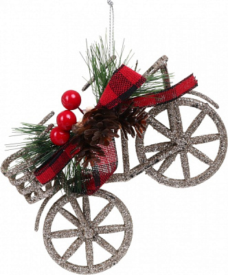 Декоративная подвеска Велосипед с декором 11x9x3 см бронзовый LD21034