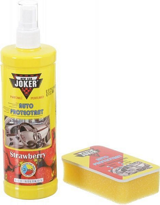 Полироль для приборной панели Joker Рrotektant с губкой Joker клубника 300 мл