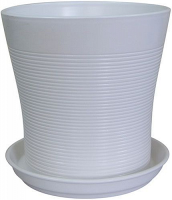 Горшок керамический Ориана-Запорожкерамика Вуаль резной круглый 4л белый (071-01-028) 