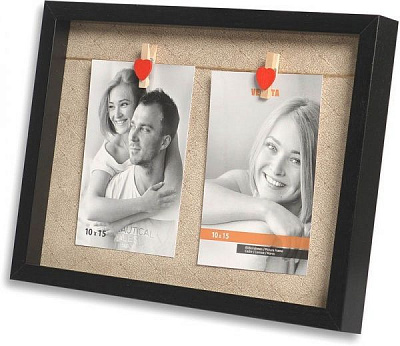 Мультирамка Velista прищепка на 2 фото черная 10x15 см 