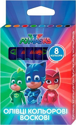 Олівці воскові Герої в масках 8 кольорів Перо