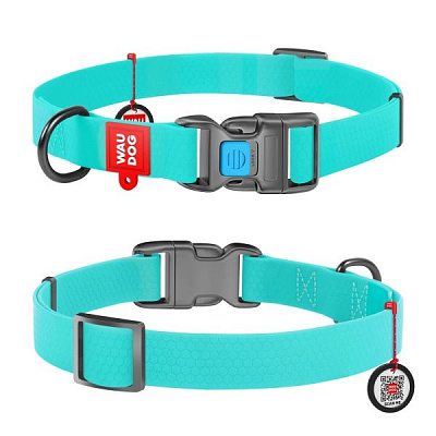 Ошейник WAUDOG Waterproof водостойкий 2,5х35-58 см светящийся