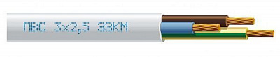 Кабель силовий багатожильний ЗЗКМ ПВС 3х2,5 мідь