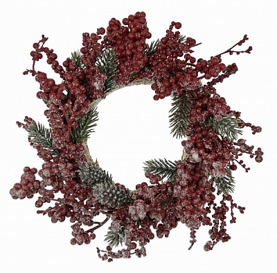 Венок новогодний №3 с калиной d150 мм 