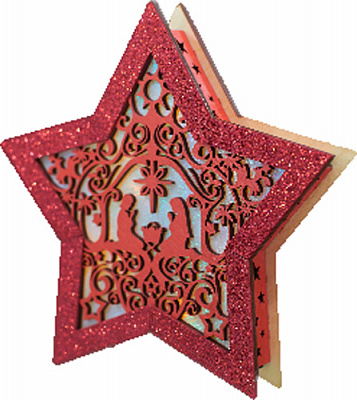 Украшение новогоднее Звездочка со звоночком 20 см красный 1220232