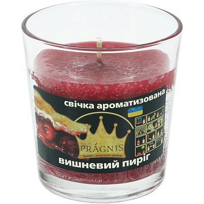 Арома-свічка Pragnis у склянці вишневий пиріг 80 мм