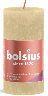 Свеча Рустик столбик SHINE 100/50 беж Bolsius