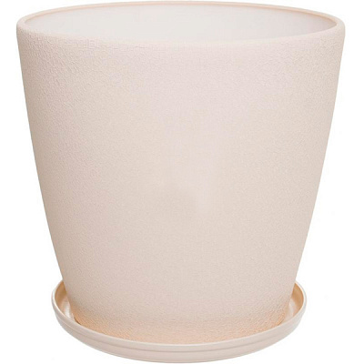 Горщик керамічний Оріана-Запоріжкераміка Грація №0 шовк бежевий круглий 30л бежевий (056-0-013)