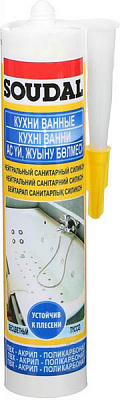 Герметик силиконовый SOUDAL нейтральный санитарный прозрачный 280мл