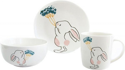Набір дитячого посуду Bunny 3 предмета (A0690-KS-04) Astera