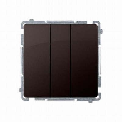 Вимикач триклавішний Simon Basic без підсвітки 10 А 250В шоколад BMW31.01/47
