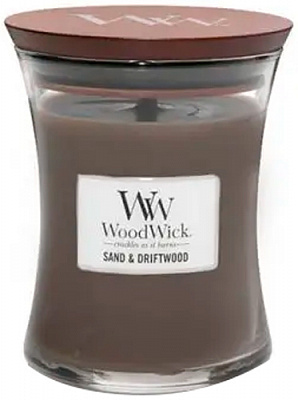 Свеча ароматическая Woodwick Medium Sand & Driftwood 275 г 