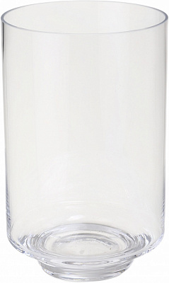 Ваза стеклянная Wrzesniak Glassworks Цилиндр на ножке 24 см прозрачная 15-3897