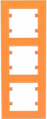 Рамка трехместная Makel Karea вертикальная оранжевый