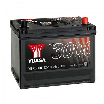 Аккумулятор автомобильный Yuasa SMF Battery 72А 12 B YBX3068 «+» справа