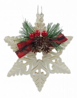 Декоративная подвеска Звезда 14 см белый LD21007