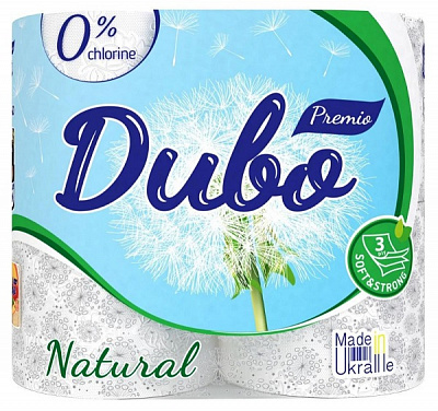 Туалетная бумага Диво Premio Natural трехслойная 4 шт.