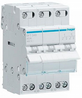 Перемикач Hager I-0-II 3P 40А 3М SFT340