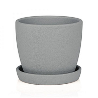 Горшок керамический Shynkar&KO Сонет жемчуг круглый 0,5 л серый 
