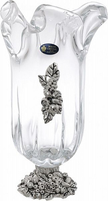 Ваза стеклянная прозрачная Tulipano 38 см White cristal