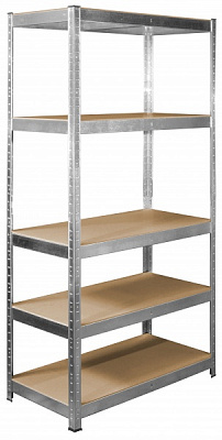 Стелаж металевий Меткас Бюджет оцинкований 1800x900x600 мм ДСП полиця 5 шт. цинк