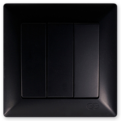 Выключатель трехклавишный Gunsan Visage без подсветки черный VS 28 34 160
