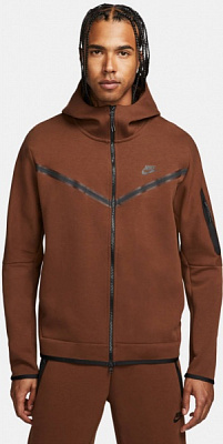 Джемпер Nike M NSW TCH FLC HOODIE FZ WR CU4489-259 р. M коричневый