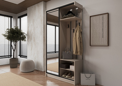 Прихожая Вісент Дали Лофт ПР 2100х1100х400 мм кашемир