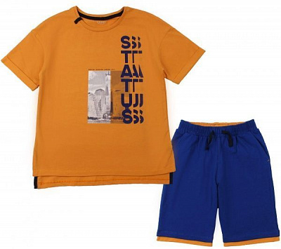 Костюм для хлопчиків Фламінго р.140 гірчичний-синій 868-417