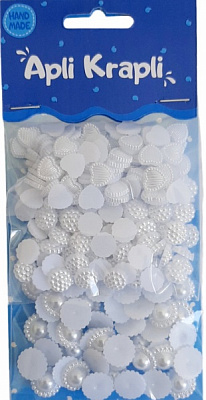 Набор бусин сердце и цветок белый АпліКраплі