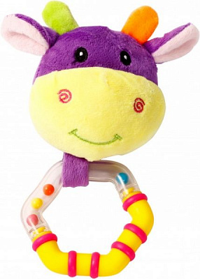 Игрушка-погремушка Lindo мягкая Коровка F 1008