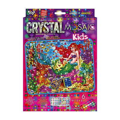 Набор для занятий мозаикой Danko Toys Crystal Mosaic Kids №5 русалочка CRMk-01-05